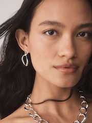 Silver Tone Open Link Drop Earrings - Image 1 of 5