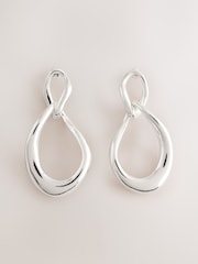 Silver Tone Open Link Drop Earrings - Image 3 of 5