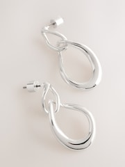 Silver Tone Open Link Drop Earrings - Image 4 of 5