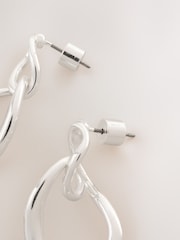 Silver Tone Open Link Drop Earrings - Image 5 of 5