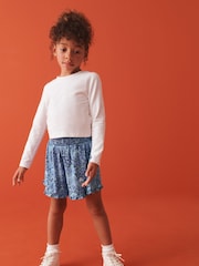 Blau mit Streublumen - Pull On Skort (3-16 Jahre) - Bild 2 von 5