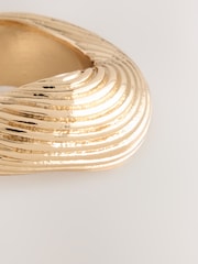 Gold Tone Dome Etched Ring - Image 4 of 5