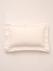 Truly Cream Velvet Flange Rectangle 50 x 30cm Cushion - Image 1 of 3