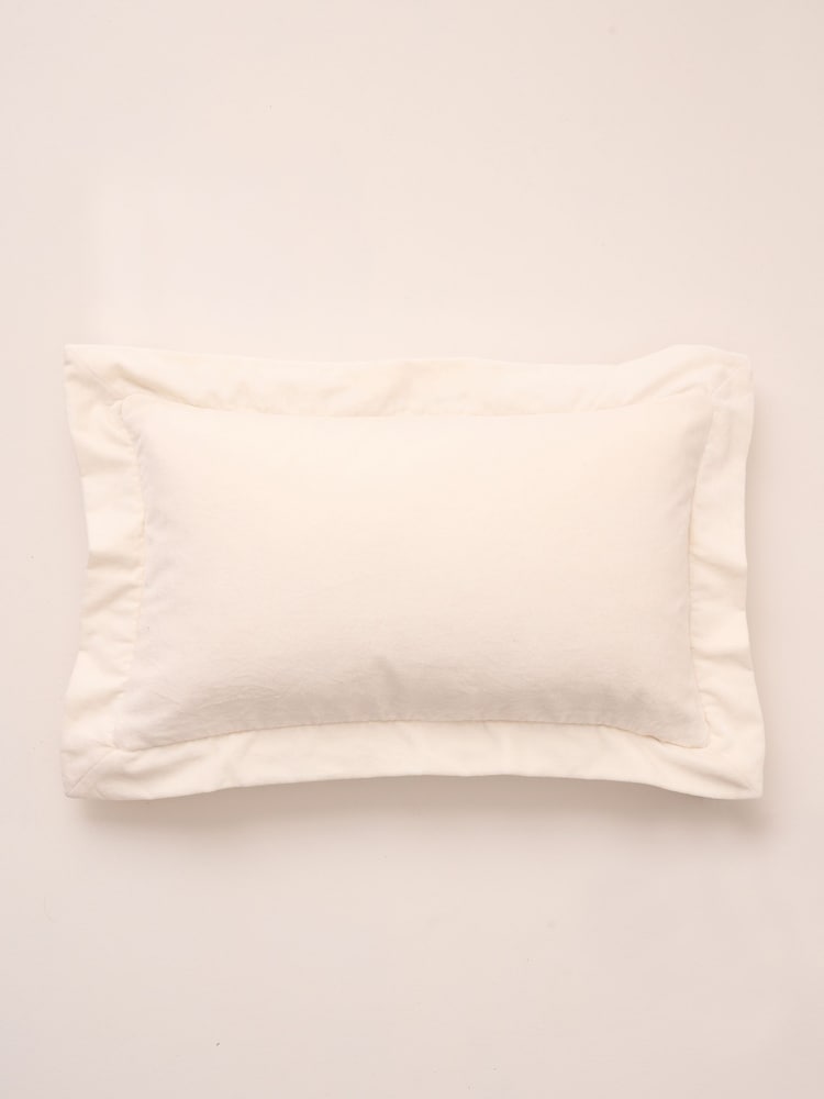 Truly Cream Velvet Flange Rectangle 50 x 30cm Cushion - Image 1 of 3