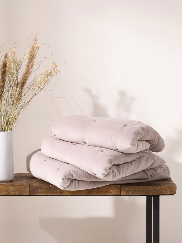 Truly Grey Velvet Eiderdown - Image 1 of 3