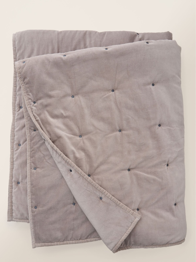 Truly Grey Velvet Eiderdown - Image 3 of 3