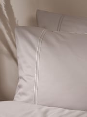 Truly Set of 2 Grey Satin Stitch Bamboo Pillowcases - Image 1 of 2