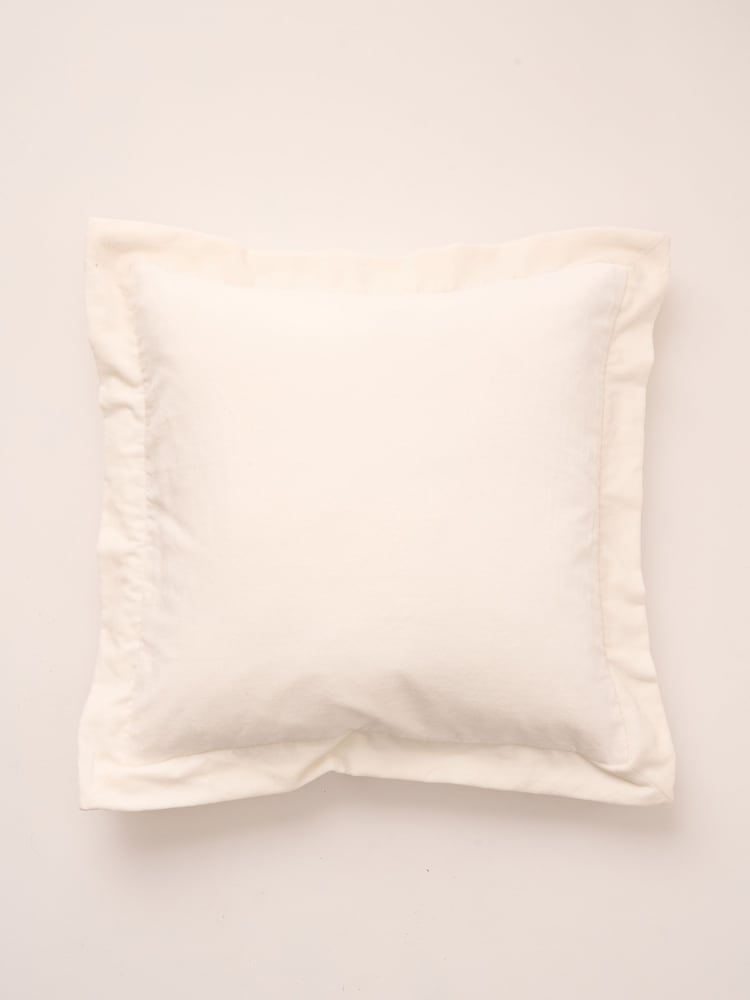 Truly Cream Velvet Flange Rectangle 50 x 50cm Cushion - Image 1 of 3