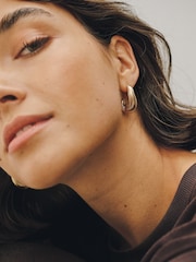 Gold Tone Etched Hoop Earrings - Image 3 of 6