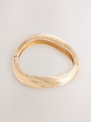 Gold Tone Etched Hinge Bangle - Image 3 of 5