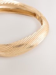 Gold Tone Etched Hinge Bangle - Image 4 of 5