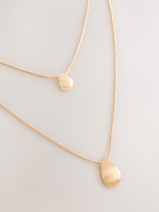Gold Tone 2 Layer Teardrop Necklace - Image 4 of 5