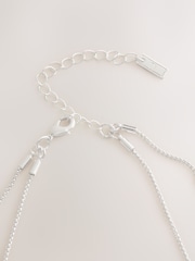 Silver Tone 2 Layer Teardrop Necklace - Image 5 of 5