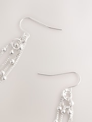 Silver Tone Chain Drop Fish Hook Earrings - Image 5 of 5