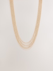 Gold Tone Layered Beaded Necklace - Image 3 of 5