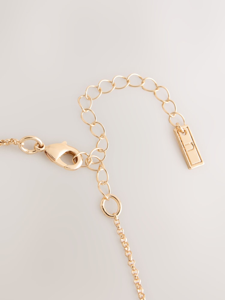 Gold Tone Pearl Effect Y Necklace - Image 5 of 5