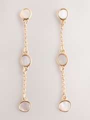 Gold Tone Pearl Effect Drop Earrings - Image 3 of 5
