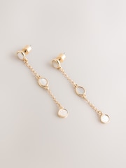 Gold Tone Pearl Effect Drop Earrings - Image 4 of 5