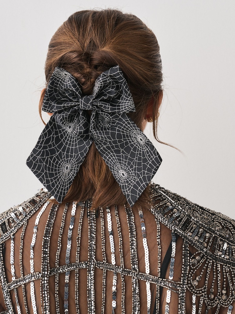 Black Halloween Hair Bow - Image 2 of 5