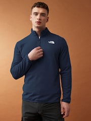 The North Face Blue Mens Glacier 1/4 Zip Fleece - Image 1 of 3