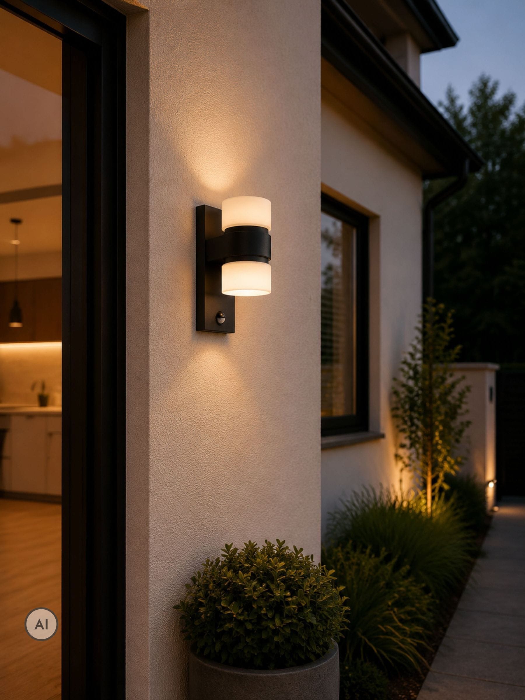 Eglo Unisex Black Atollari Metal & Plastic Ip44 Integrated Led Outdoor Wall Light In Size 6 - Image 5