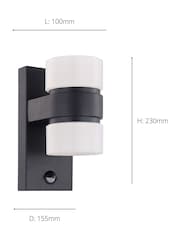 Eglo anthracite Atollari LED Outdoor Wall Light With Sensor - Image 4 of 5