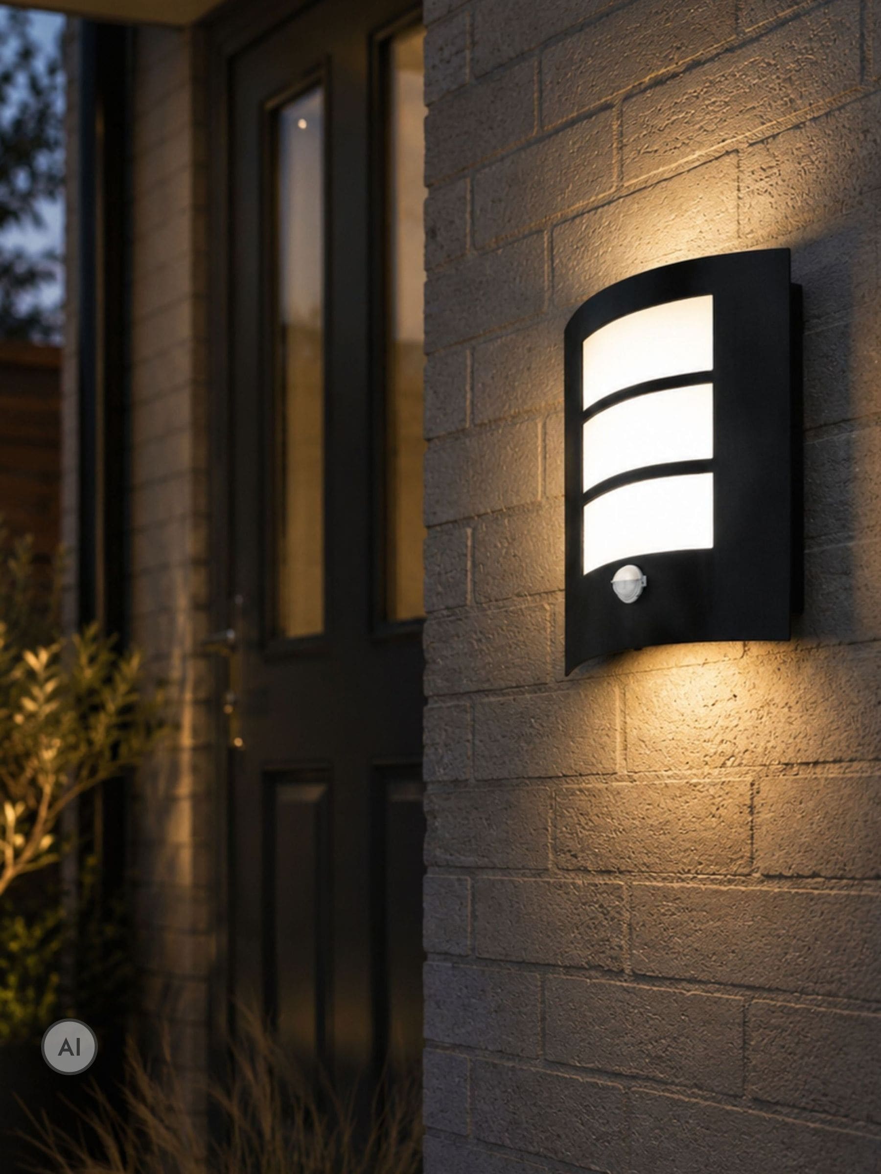 Eglo City Metal IP44 Outdoor Wall Light With Sensor in Black - Image 5