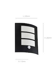 Eglo black City 1-Light Outdoor Wall Lamp With Sensor - Image 4 of 5