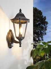 Eglo black silverpatina Navedo Aluminium Outdoor Wall Light With Sensor - Image 1 of 5