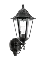Eglo black silverpatina Navedo Traditional Aluminium Outdoor Wall Light - Image 2 of 5