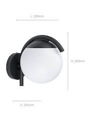 Eglo black Prata Vecchia Steel Outdoor Wall Light - Image 4 of 5