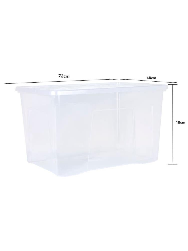 Wham Clear Set 2 Crystal 102L Box with Clip on Lid - Image 3 of 3