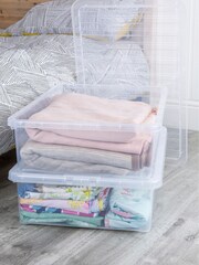 Wham Clear Set of 2 Crystal 46L Box With Clip On Lid - Image 1 of 4