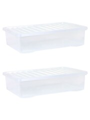 Wham Clear Set of 2 Crystal 46L Box With Clip On Lid - Image 3 of 4