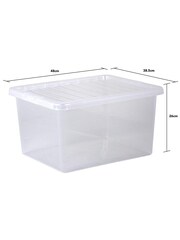 Wham Clear Set of 3 Crystal 37L Box with Clip on Lid - Image 2 of 4
