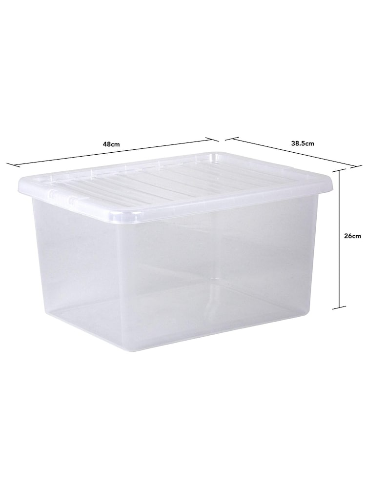 Wham Clear Set of 3 Crystal 37L Box with Clip on Lid - Image 2 of 4