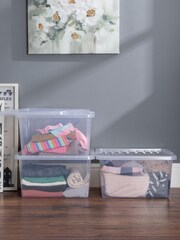 Wham Clear Set of 3 Crystal 37L Box with Clip on Lid - Image 4 of 4