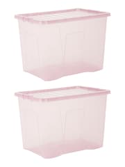 Wham Pink Set 2 Crystal 80L Box With Clip On Lid - Image 3 of 4