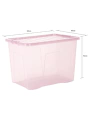 Wham Pink Set 2 Crystal 80L Box With Clip On Lid - Image 4 of 4