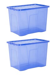 Wham Blue Set 2 Crystal 80L Box With Clip On Lid - Image 3 of 4