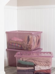 Wham Pink Set 3 Crystal 60L Box With Clip On Lid - Image 1 of 4