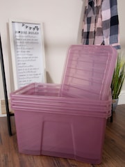 Wham Pink Set 3 Crystal 60L Box With Clip On Lid - Image 2 of 4