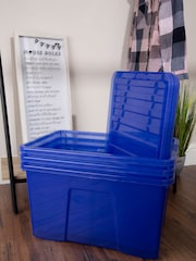Wham Blue Set 3 Crystal 60L Box With Clip On Lid - Image 2 of 4