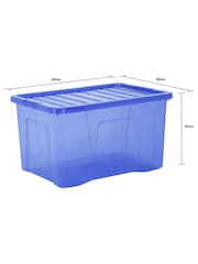 Wham Blue Set 3 Crystal 60L Box With Clip On Lid - Image 4 of 4