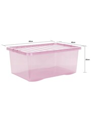 Wham Pink Set 2 Crystal 45L Box With Clip On Lid - Image 3 of 3