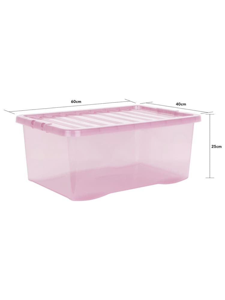 Wham Pink Set 2 Crystal 45L Box With Clip On Lid - Image 3 of 3