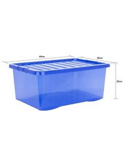 Wham Blue Set 2 Crystal 45L Box With Clip On Lid - Image 2 of 3