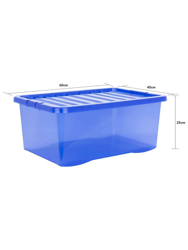 Wham Blue Set 2 Crystal 45L Box With Clip On Lid - Image 2 of 3