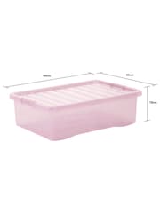 Wham Pink Set 3 Crystal 32L Box With Clip On Lid - Image 4 of 4