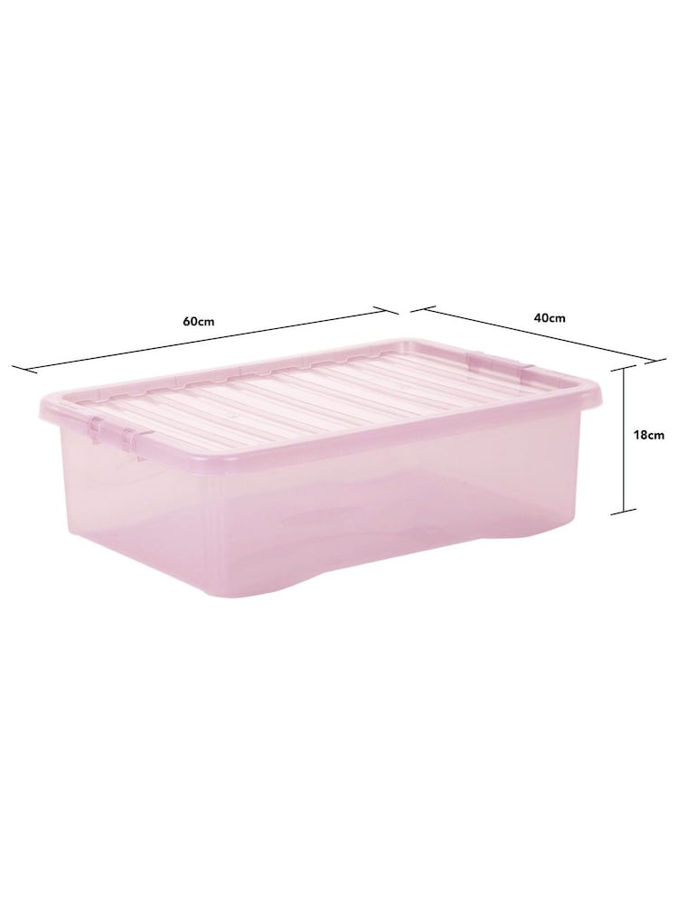 Wham Pink Set 3 Crystal 32L Box With Clip On Lid - Image 4 of 4